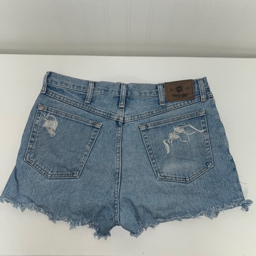 Wrangler Denim Cutoff High Waisted Distressed Jean Shorts